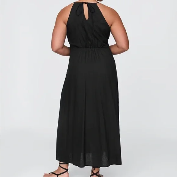GAP Linen-Blend Embroidered Halter
Maxi Dress true black size XL NWT - Picture 2 of 10